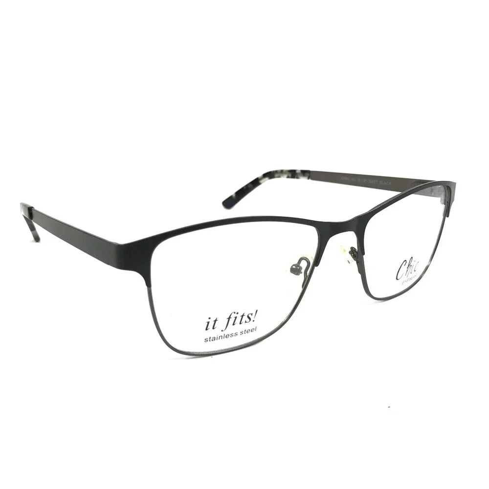 Chic Eyewear Eyeglasses Frames APRIL MATT BLACK Matte Black Square 58-18-145